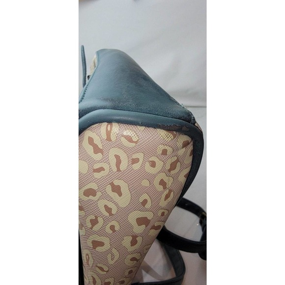 Loungefly Disney Mickey, Pluto & Leopard Crossbody Purse Bag Green Tan - Picture 11 of 13